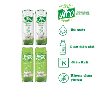 Combo 4 hộp nước dừa tươi acp vico fresh 1l -