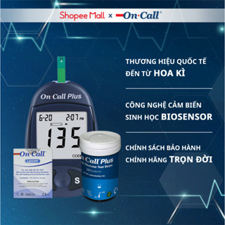Máy Đo Đường Huyết On Call Plus Kèm Hộp 25 Que Thử Đường Huyết On Call Plus Và 100 Kim Chích Máu [Bảo Hành Trọn Đời]