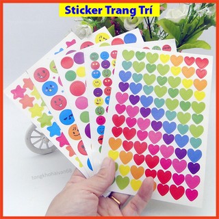 Sticker dán trang trí nhiều họa tiết dễ thương, miếng dán nhiều hình trang trí sổ tay nhật ký