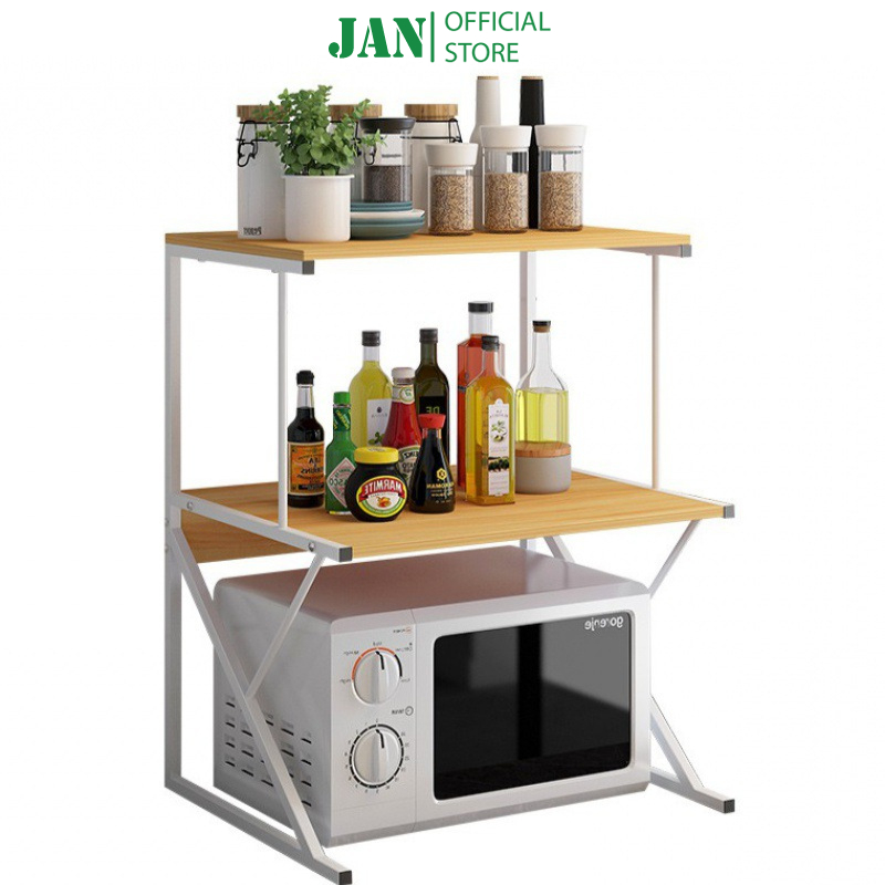 Kệ lò vi sóng 3 tầng sắt sơn tĩnh điện thương hiệu Jan - GM02