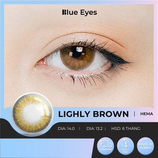 Kính áp tròng Lighly Rose Brown Blue Eyes, dòng lens cận sử dụng sáu tháng, giãn tròng vừa, màu nâu tây sáng LIG-BR-2