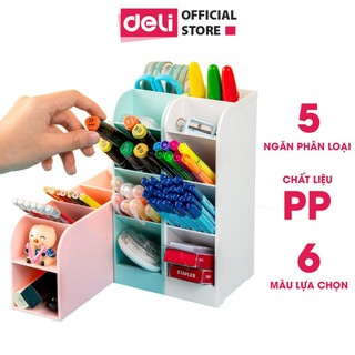Kệ đựng mỹ phẩm ống đựng son 5 ngăn DELI, hộc nhiều ngăn giúp sắp xếp đồ dùng gọn gàng nhiều màu sắc