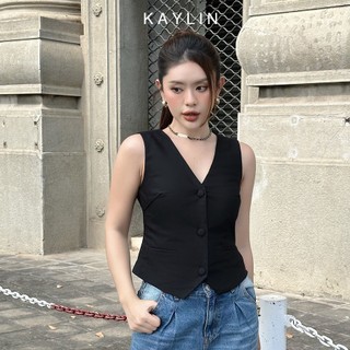 Áo Gile KAYLIN vải Linen phong cách công sở kiểu dáng thanh lịch N2139