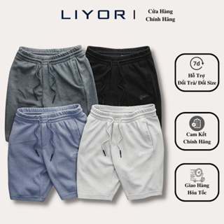 Quần Ngắn Nam LIYOR Quần Thun chất thun mắt dệt hình thoi mặc thoáng mát chữ kiểu thêu tỉ mỉ QTT015