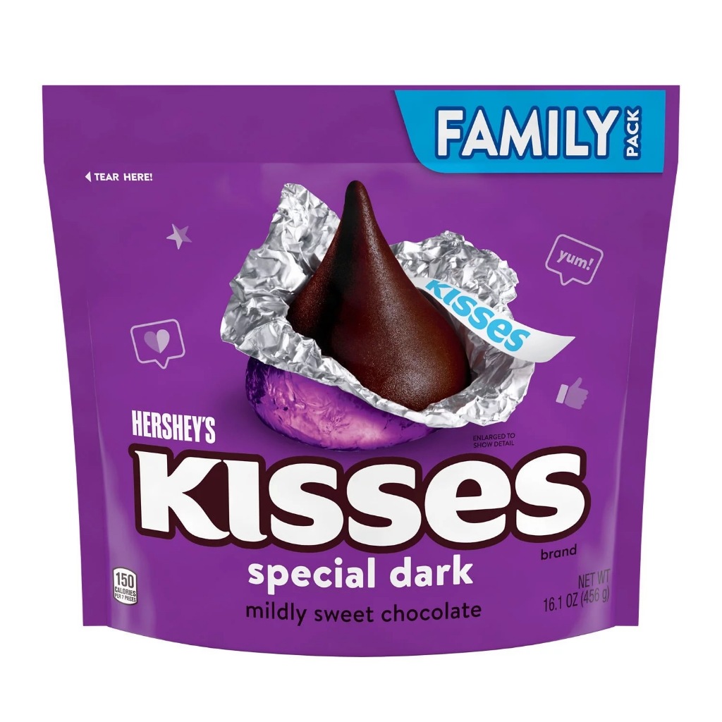 Socola Hershey Kisses Tím Đắng Lớn - Socola Mỹ