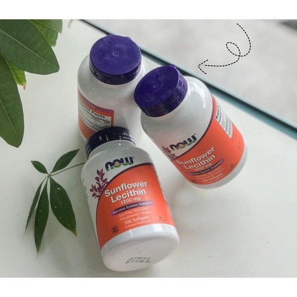 Viên uống chống tắc tia sữa Now Sunflower Lecithin 1200mg 100 viên