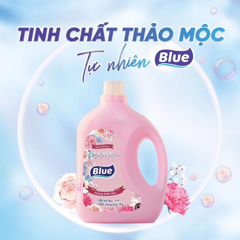 Combo 2 can Nước Giặt Blue 2kg  - Sản xuất theo tiêu chuẩn Hàn Quốc, Trắng Sạch Lưu Hương cả ngày dài