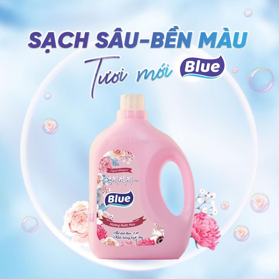 Combo 2 can Nước Giặt Blue 2kg  - Sản xuất theo tiêu chuẩn Hàn Quốc, Trắng Sạch Lưu Hương cả ngày dài