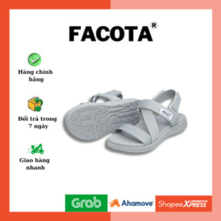 Dép Quai Ngang Nam, Giày Sandal Nữ FACOTA Chính Hãng Màu Xám Bạc Quai Hậu Mang Đi Học NN11