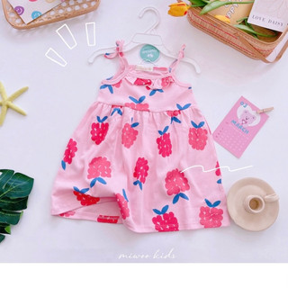 Váy 2 dây thắt nơ bé gái Miwoo xuất Nhật
