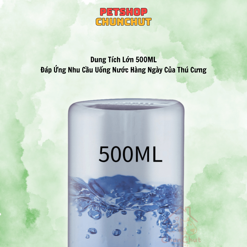 Bát Ăn Chó Mèo Chống Gù, Đế Chống Lật Kèm Bình Nước Tự Động Bằng Nhựa Hình Tai Mèo Cho Thú Cưng