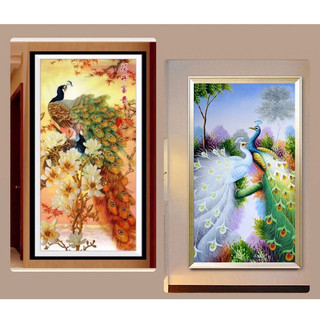 Tranh thêu chữ thập phu thê viên mãn kt 65x121cm THÊU KÍN