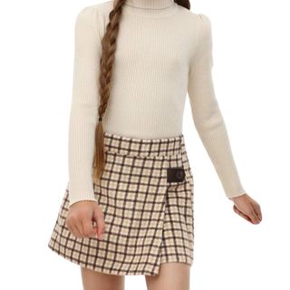 Chân váy dạ kẻ caro bé gái, size 3-10 tuổi