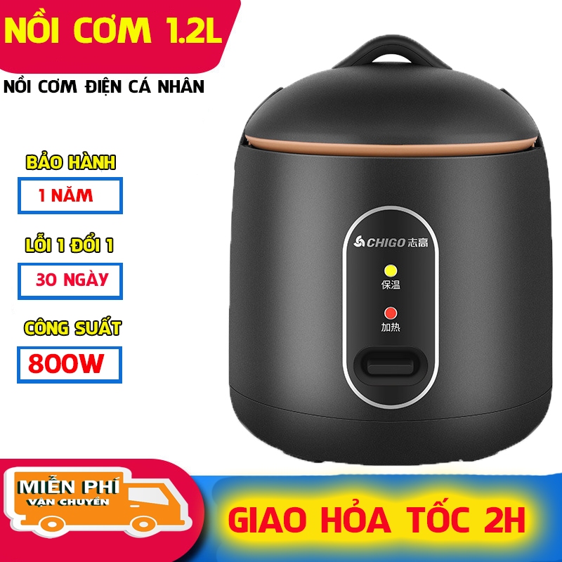 [BH 1 NĂM] Nồi Cơm Điện Mini Chống Dính ZODAN/CHIGO, Nấu Hầm Súp Cháo Đa Năng, Dung Tích 1,2L
