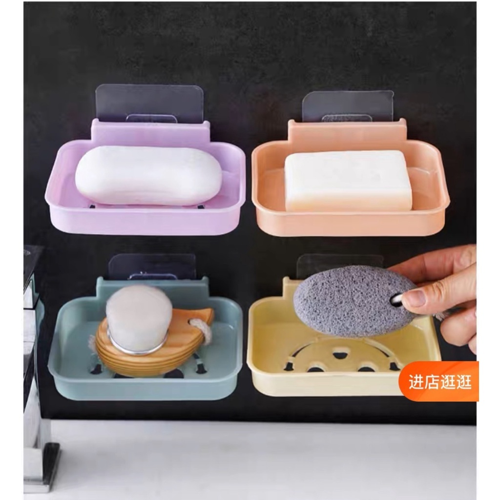 Khay Để Bánh Xà Phòng Dán Tường 2 Lớp Đáy Kín Hình Mặt Cười 2454