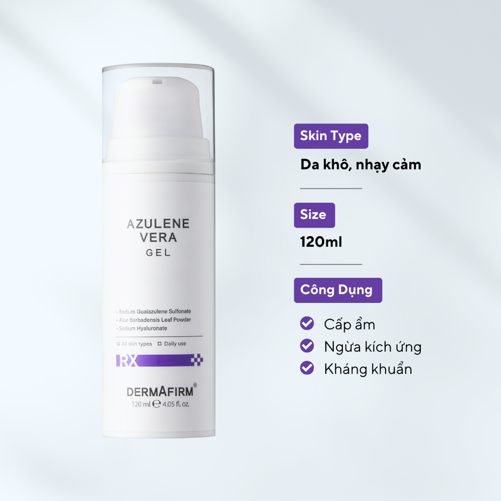HÀNG CÔNG TY - Tinh Chất Hoa Cúc Làm Dịu Phục Hồi Tái Tạo Da Dermafirm Azulene Vera Gel