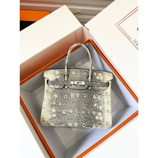 Túi xách tay nữ hm birkin vân thằn lằn size 25 khoá bạc
