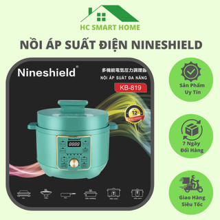 Nồi áp suất điện nineshield kb-819 chính hãng, nồi hầm áp suất nấu cơm, hầm xương siêu tiện lợi dung tích 4l