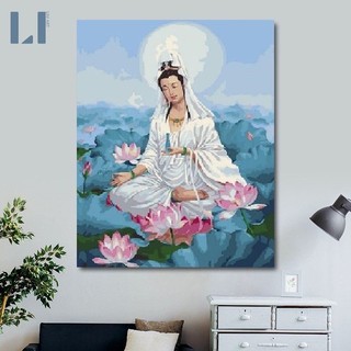 (HCM) Tranh Tô Màu theo số hóa Phật Bà đã có căng sẵn khung KT 40*50cm có tặng kèm sơn bóng