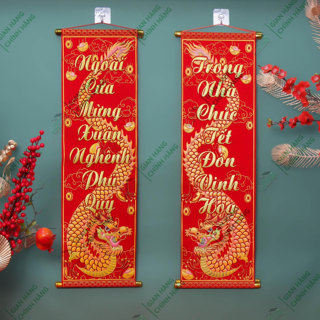 Câu Đối Đỏ Trang Trí Tết NHIỀU MẪU