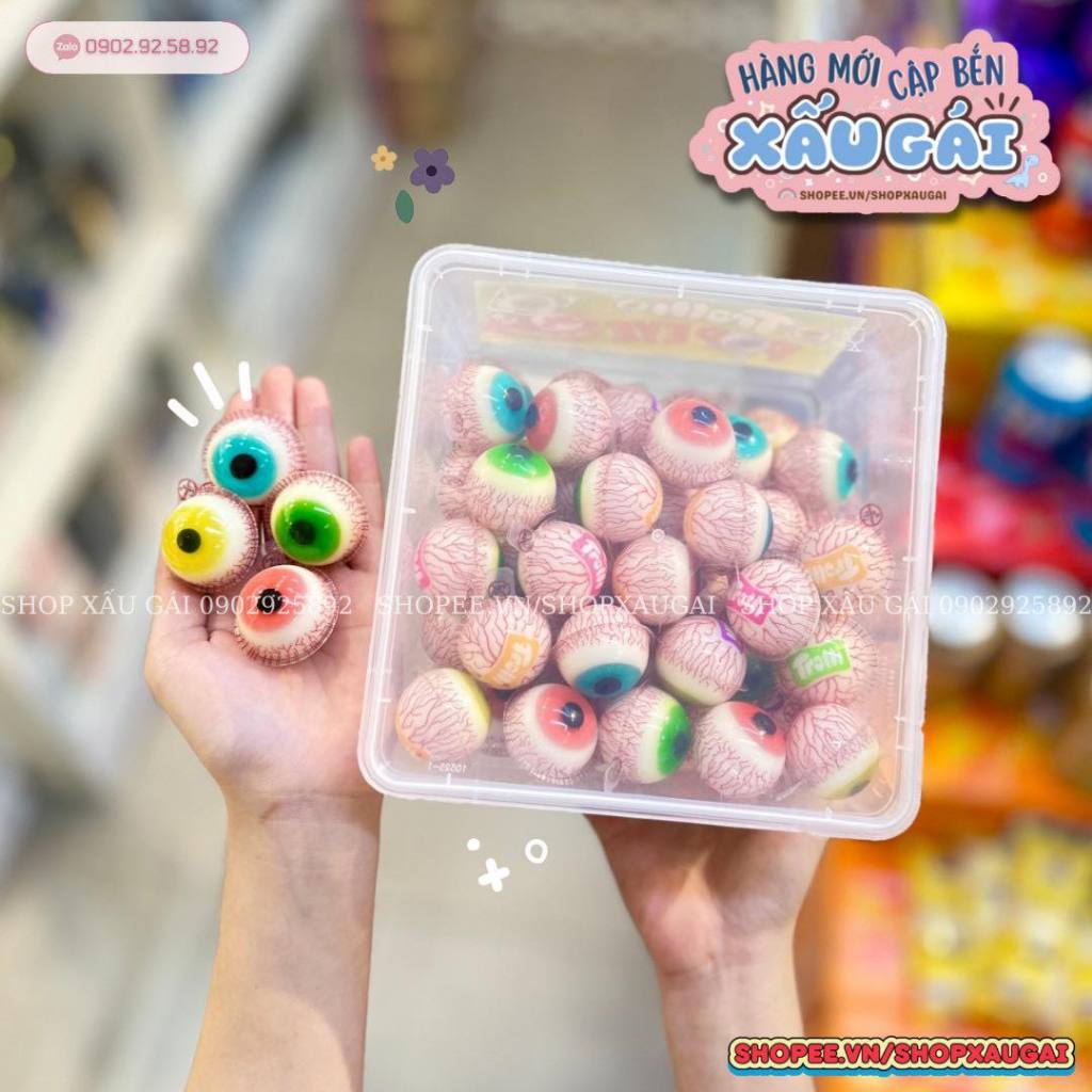 Viên Kẹo Dẻo Có Nhân Siro Hình Con Mắt Trolli ( Đức ) / Lẻ