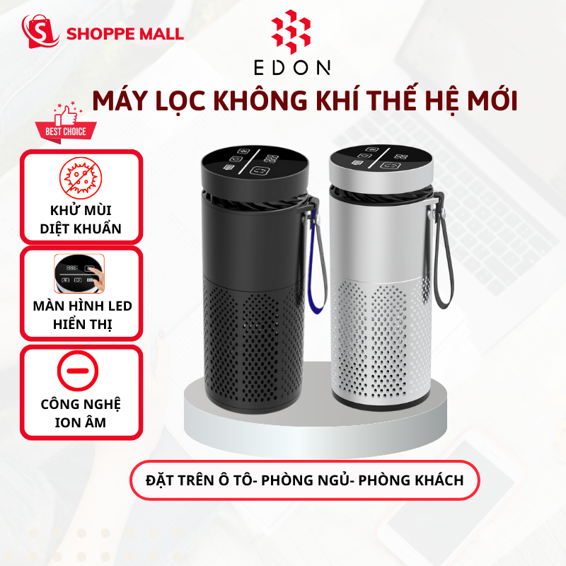 Máy Lọc Không Khí Ôtô DELADEP, Mẫu Mới Bộ Lọc Hepa Điều Chỉnh Cảm Ứng Khử Mùi Lọc Bụi Mịn Diệt Khuẩn Đến 99,98%