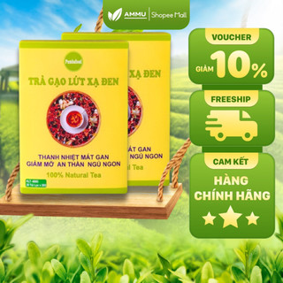 Trà gạo lứt xạ đen pumbafood, đậu đen xanh lòng, hoa nhài, cỏ ngọt, xạ đen hộp 30 túi lọc