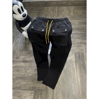 Quần Cargo - Rhude - Pant kaki túi hộp cúc bấm black dây vàng