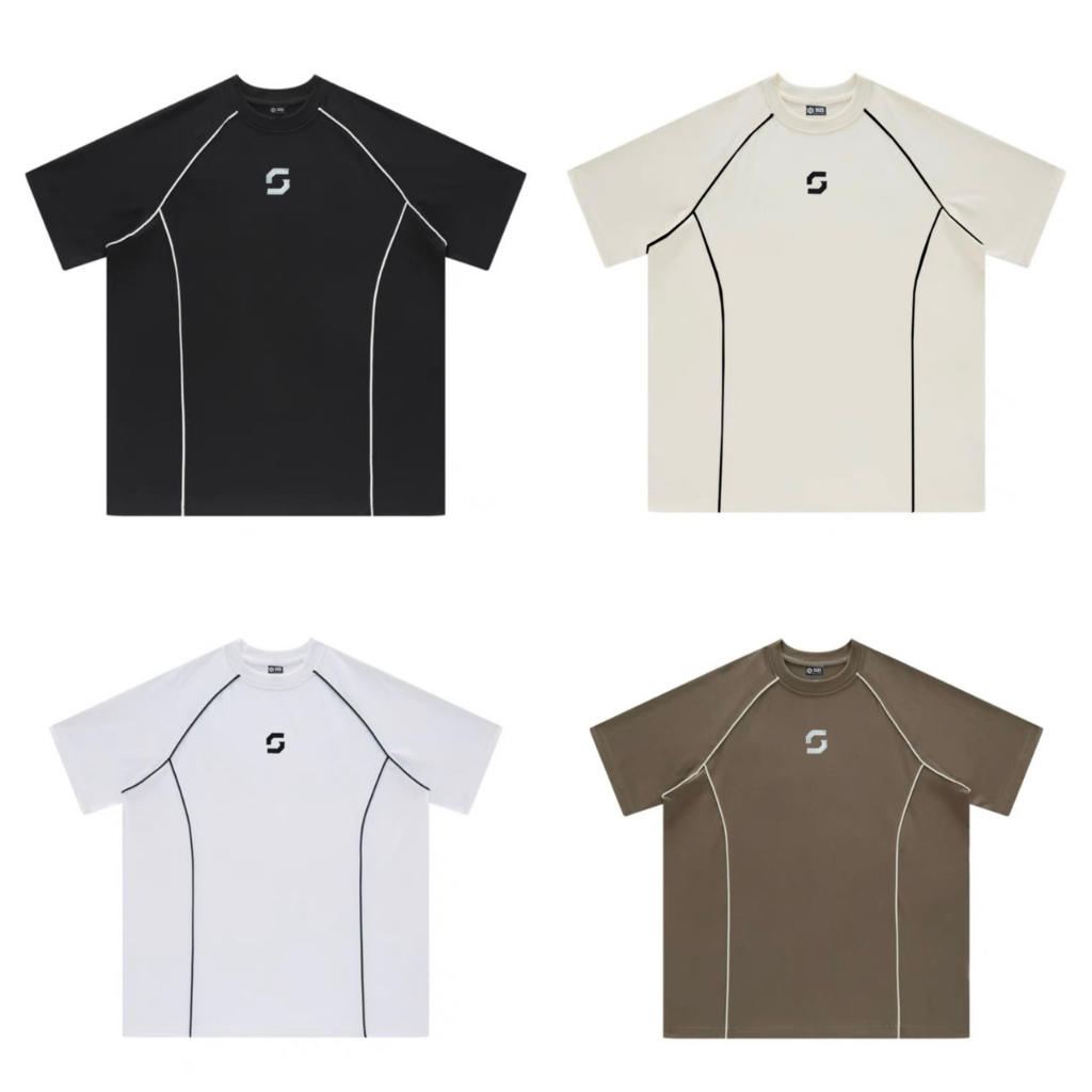Áo Thun Raglan SAIGONESE Cotton Khô Phối Line Unisex Tay Lỡ Phong Cách Trẻ Trung Năng Động.