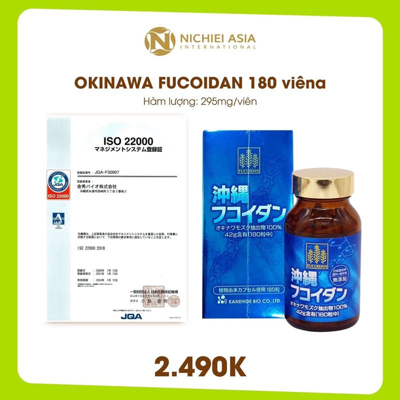 VIÊN UỐNG FUCOIDAN KANEHIDE BIO OKINAWA NỘI ĐIẠ NHẬT BẢN (180v)