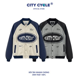 Áo Khoác Varsity Local Brand Orbit City Cycle 2 lớp nỉ nhung phối da nam nữ form rộng oversize