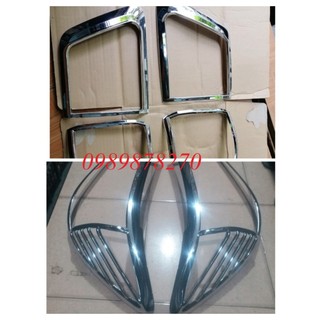 Bộ ốp viền đèn Pha và Hậu mạ crom xe Toyota Fortuner 2009 đến 2011 Bản Liên Doanh