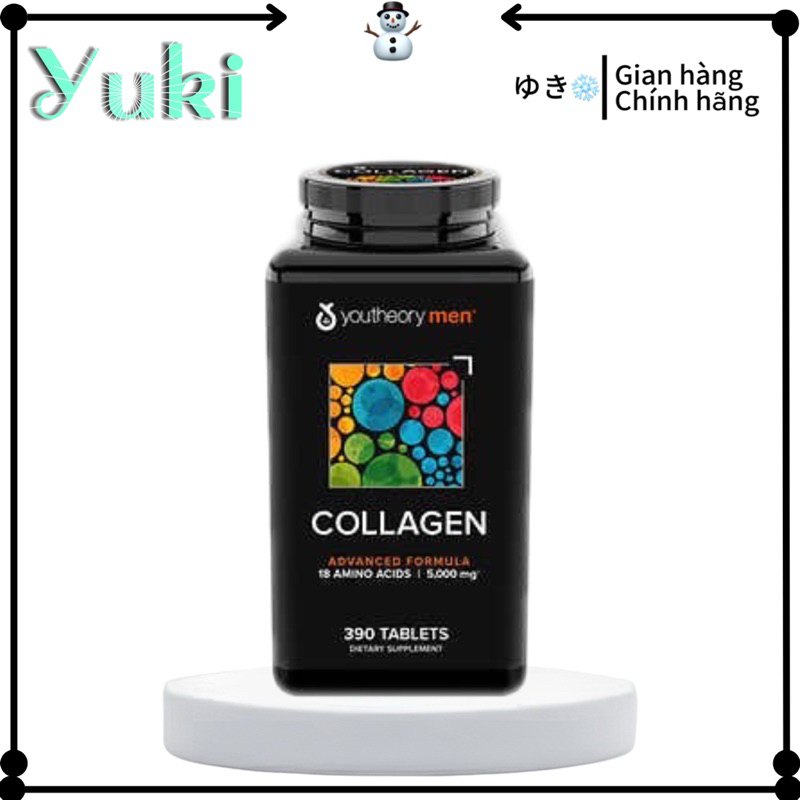 Collagen youtheory Men - Collagen dành cho Nam giới 390 viên của Mỹ