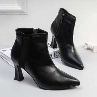 Boot Cao Gót Nữ 7cm Khóa Kéo Phối Thun Pixie H244