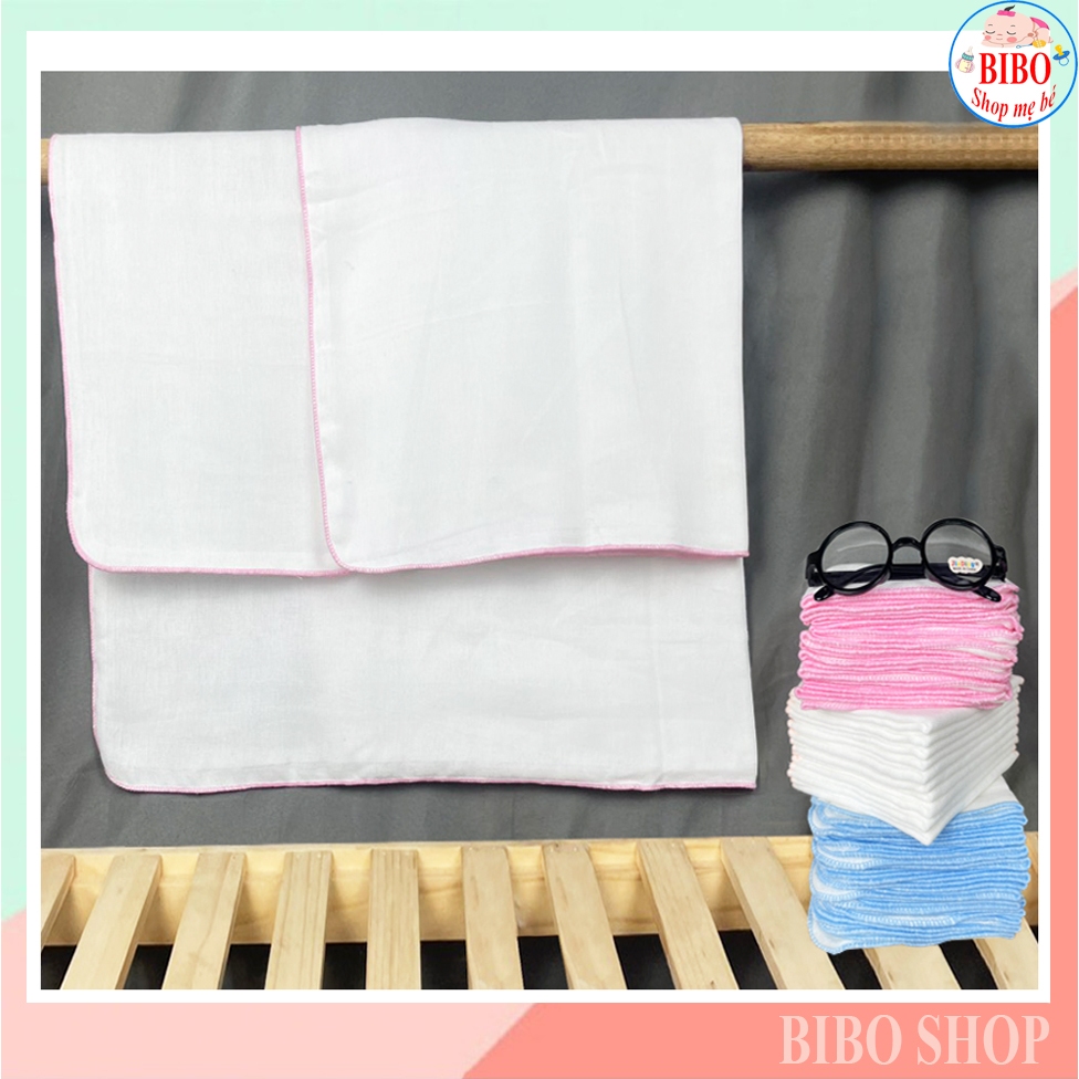 Combo 30 Khăn Sữa Cho Bé Sơ Sinh 5 Lớp Thấm Hút, Dòng Xô Dày Dặn