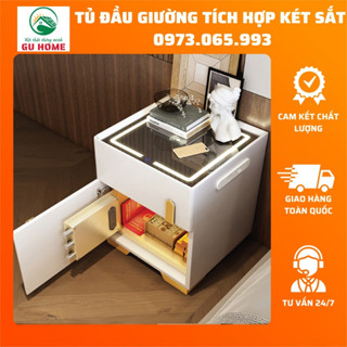 Tủ đầu giường tích hợp KÉT SẮT Mini, bảo mật tốt trang trí phòng ngủ kèm theo, tiện lợi dễ dùng M117