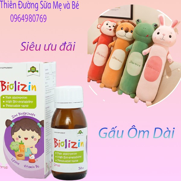 Kẽm hữu cơ Biolizin dạng siro vị đào 1 lọ 50ml