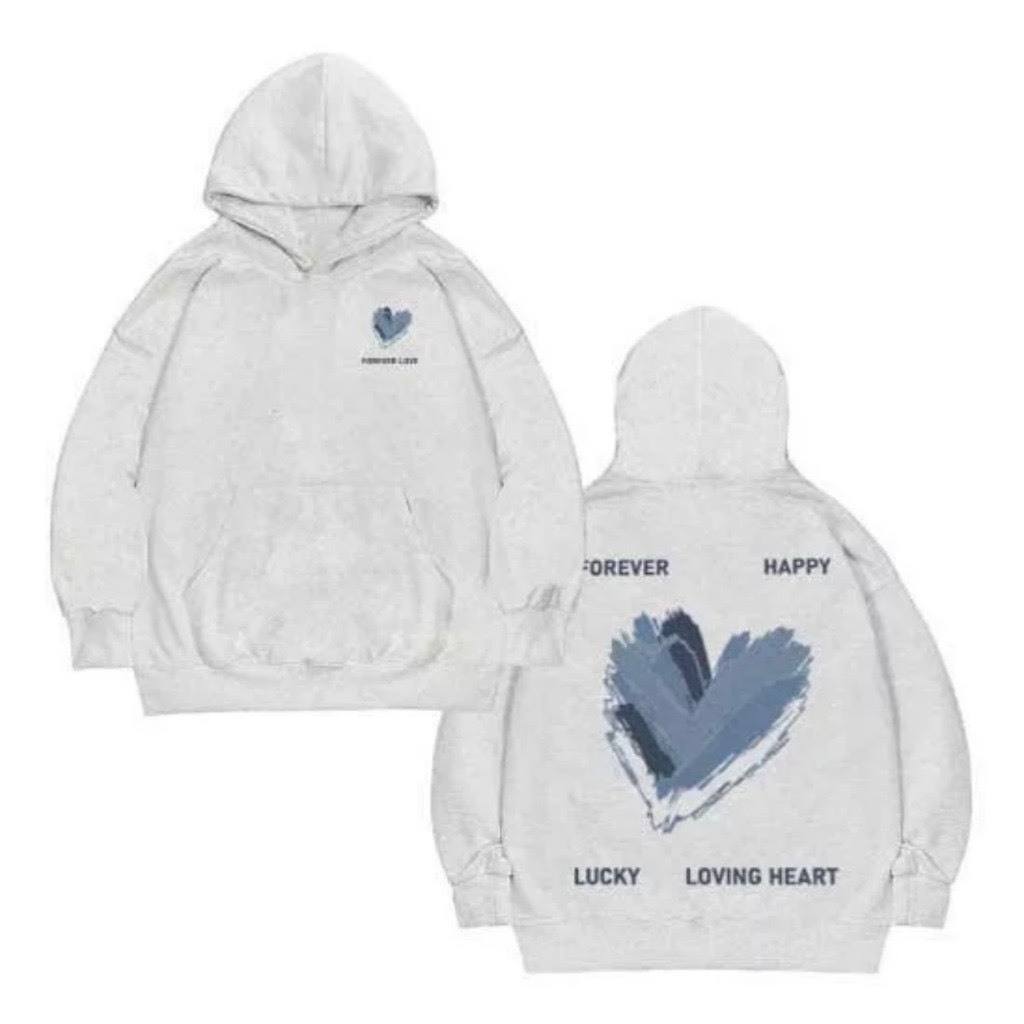 Áo Hoodie In Hình Trái Tim Nghiêng Form Rộng Cao Cấp Nam Nữ