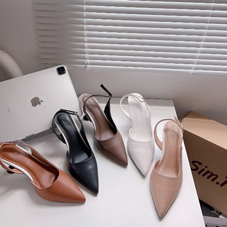 Giày cao gót simpshoes bít mũi hở gót khoét eo cao 5cm - MUSE
