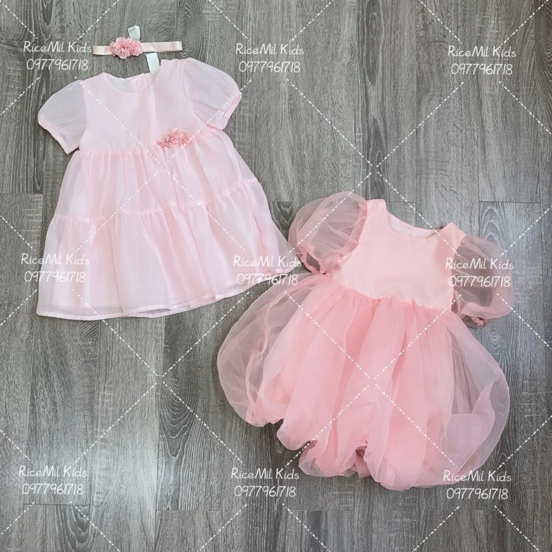 Váy đầm Hm xuất dư xịn màu hồng pastel