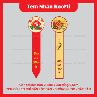 [ Hot ] 90 tem "Tết Cổ Truyền" dài niêm phong hủ bánh mứt - hộp quà tết - mẫu mới