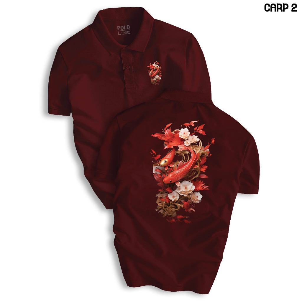 Áo thun POLO TẾT 2024 nam nữ Cá chép hoá rồng thiết kế cực chất, cá tính, hình in sắc nét nổi bật