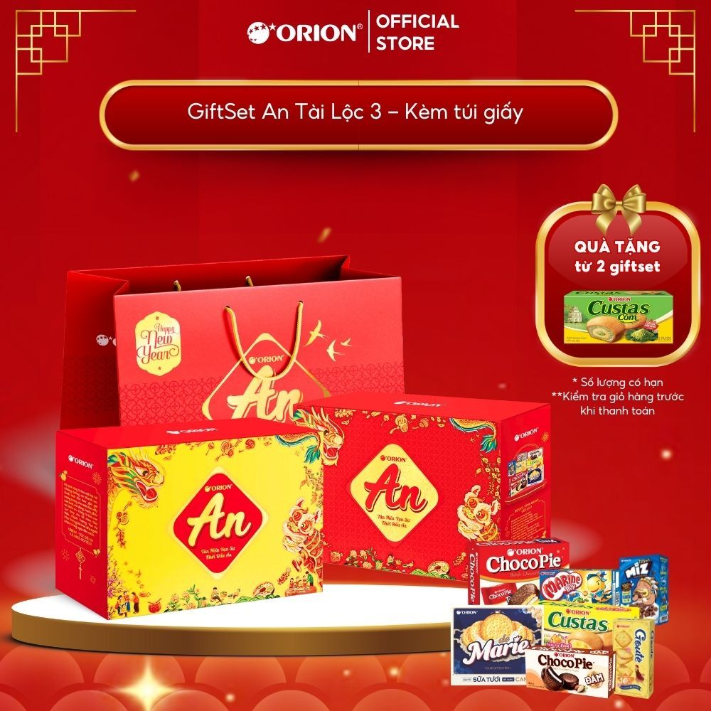 Bộ Quà Tết ORION - AN TÀI LỘC 3 1220.4g (có tặng kèm túi giấy)