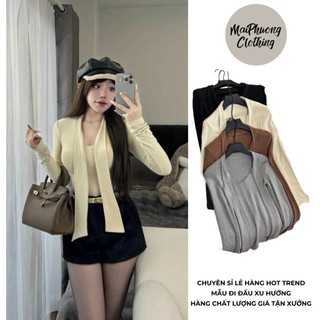 Áo Nữ 2 Món Dài Tay Mix Váy Hay Quần Đều Được mẫu AOCOVATDAI4MKTRANG. P437