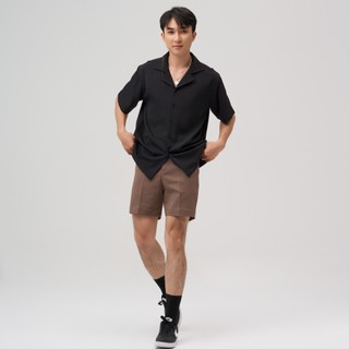 Áo sơ mi maru tay ngắn cổ danton. maru cuban shirt có 2 màu đen và nâu.