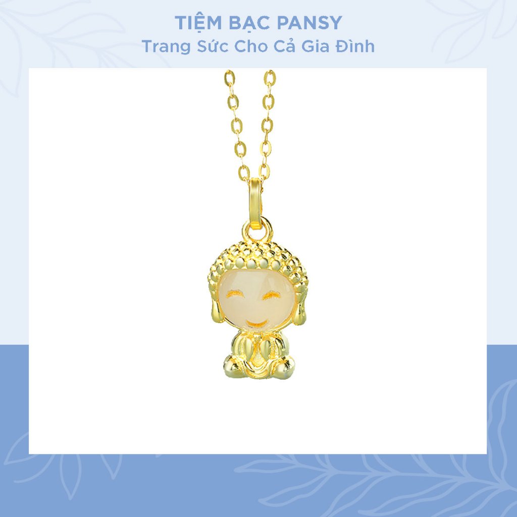 Dây chuyền bạc xi vàng PANSY mặt chú tiểu - Vòng cổ người lớn, trẻ em đeo