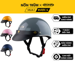 Mũ bảo hiểm nửa đầu RONA hali viền bạc cao cấp, bảo hành 12 tháng chính 3