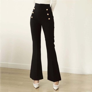 Quần Loe Vải Cạp Cao Dáng Dài Sang Chảnh Chất Liệu Vải Kiện Cao Cấp CT JEANS