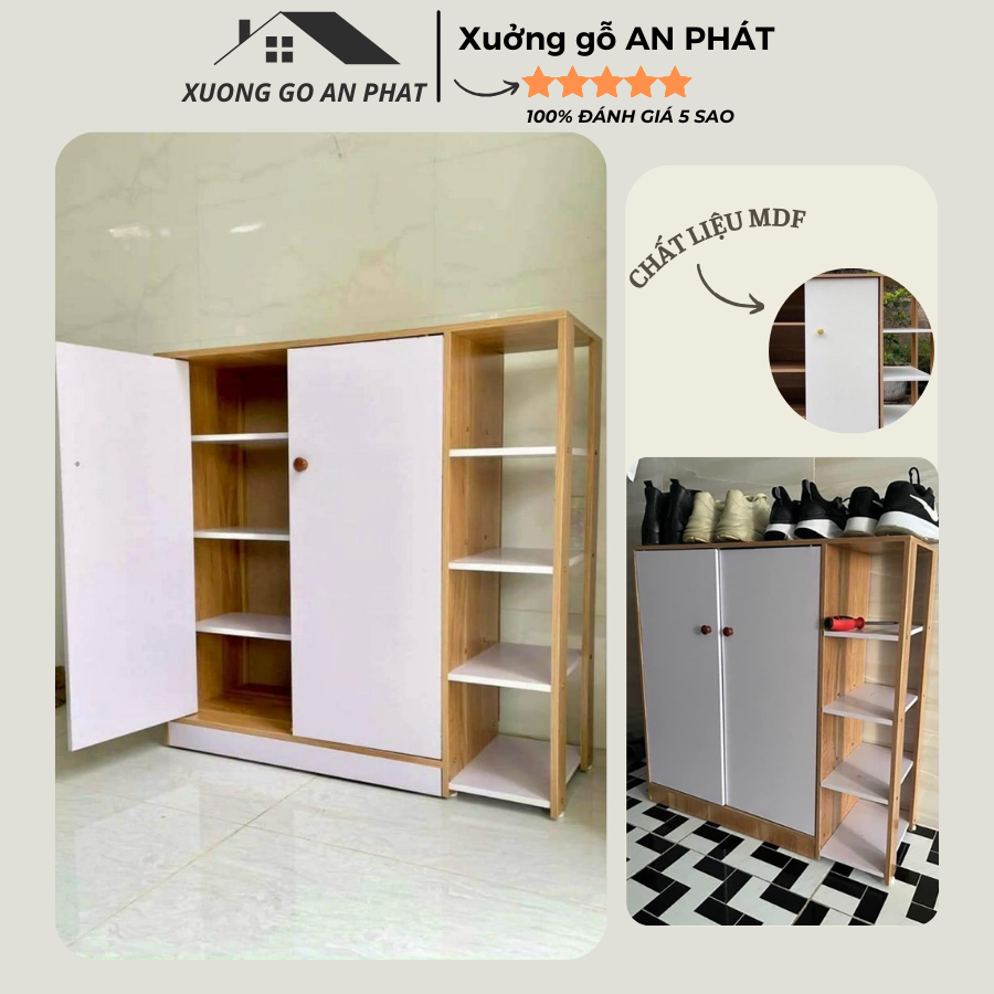 Tủ Giày Dép Gỗ Có Kệ 4 Tầng Đa Năng Để Đồ Dùng, Kệ Giày Gỗ To Thông Minh Trang Trí Nội Thất Phong Cách Hiện Đại