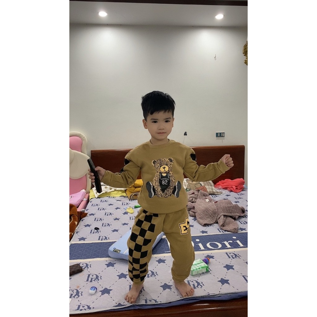 Bộ gấu vải nỉ ép đẹp mà giá rẻ rành cho bé 8-25 kg